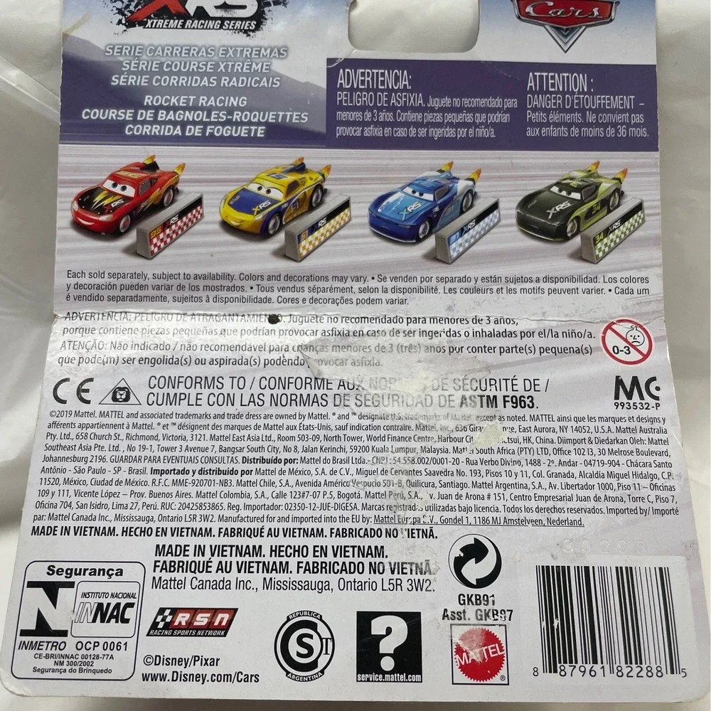 Disney Pixar Cars XRS Rocket Racing Barry DePedal Purple Orange Mattel GKB91